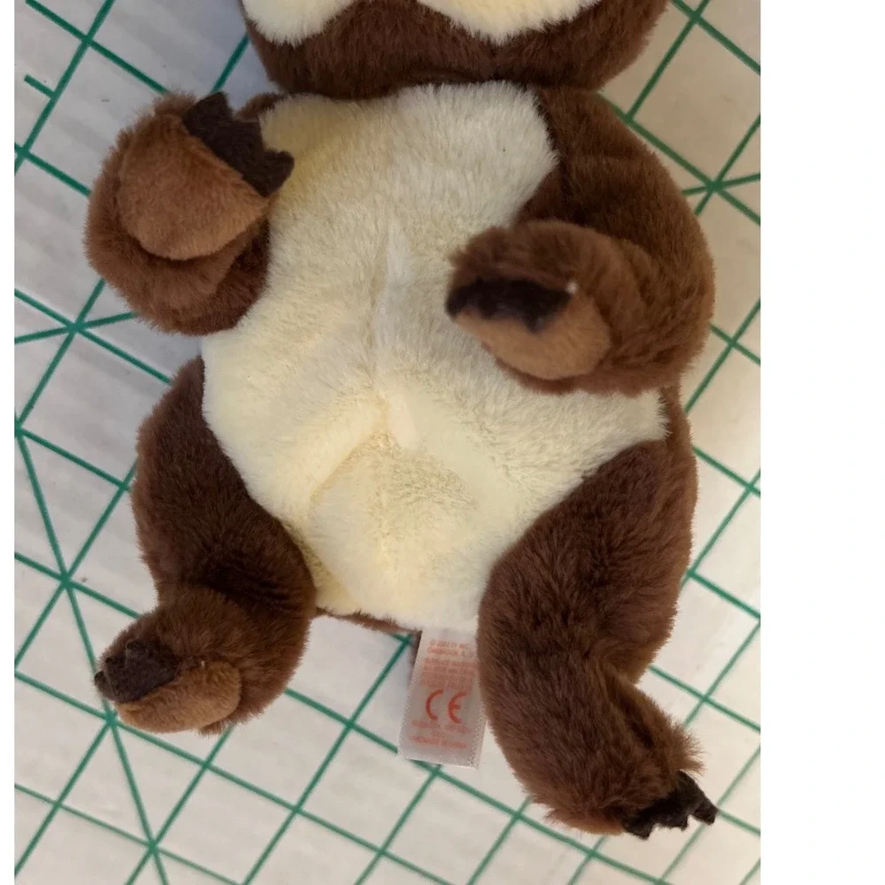 Ty Beanie Boos Mitch Otter Brown Cream Plush Glitter Gold Eyes 6 inch 2022 As-Is